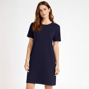 JENNI KAYNE Navy Blue Dress Size M Quiet Luxury Minimalist Capsule Wardrobe‎